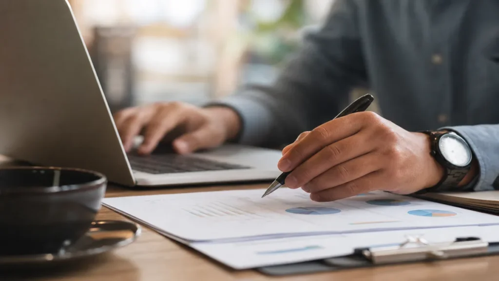 Vantagens do SEO ou SEM em 2026 1 Profissionais brasileiros analisando estratégias de SEO ou SEM em escritório moderno. em ambiente de trabalho
