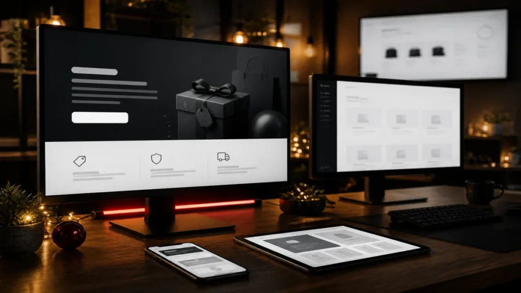 Detalhe prático de layout especial para a black friday sem sacrificar clareza aplicado a Criar site na black friday.
